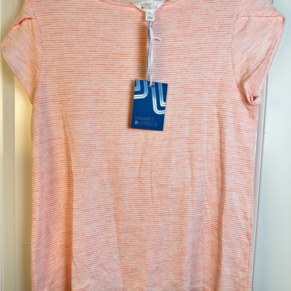 Market & Spruce Pink and White Knit Top - Picture 4 of 6